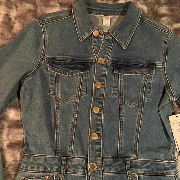 NWT Guess Blue space wash long sleeve denium dress sz SM - Picture 7 of 13